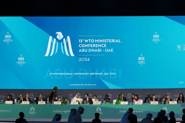 The WTO meeting in the capital of the United Arab Emirates had opened on Monday with major disagreements between the body's 164 member states on key issues. ©AFP