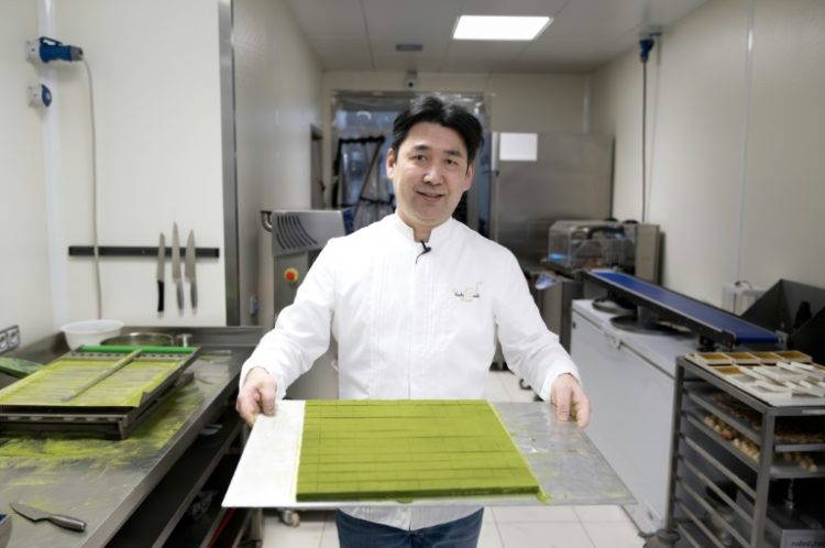 Japanese chocolatier Yasushi Sasaki in his Brussels workship in March 2024. ©AFP
