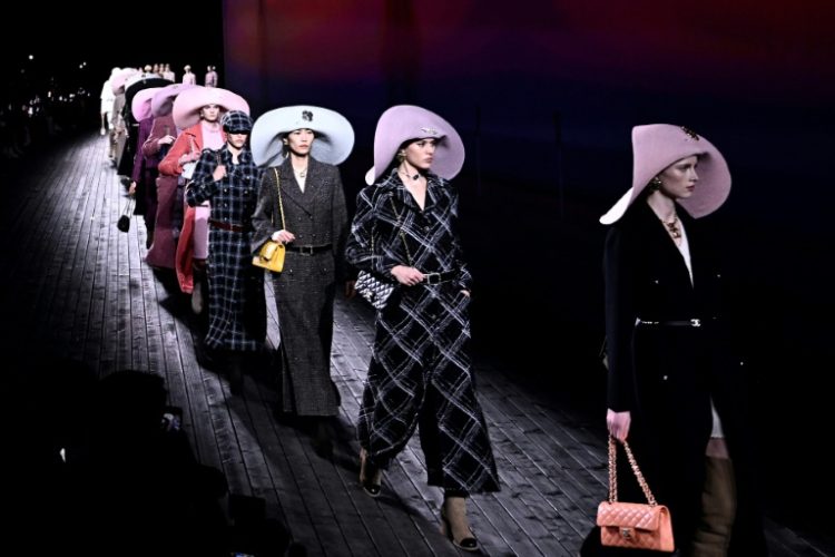 The hats were a nod to Chanel's beginnings on the Deauville seafront. ©AFP