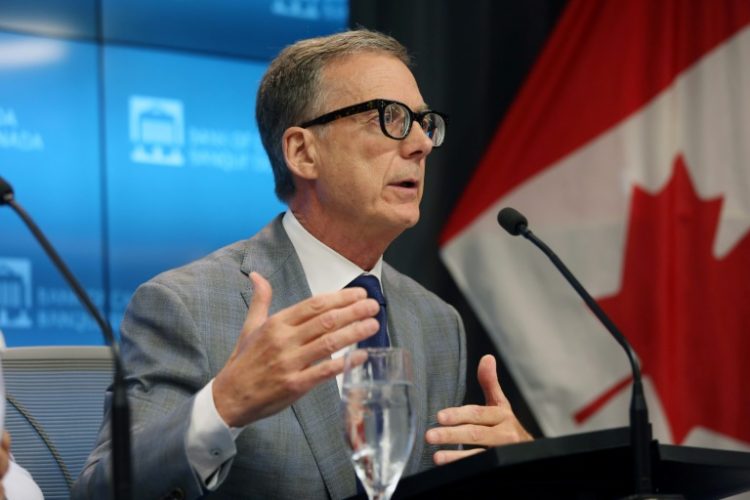 Bank of Canada Tiff Macklem says: "It's still too early to consider lowering the policy interest rate.". ©AFP