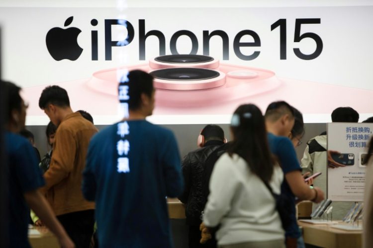 Apple's shares fell after news that iPhone sales in China were lower early this year. ©AFP