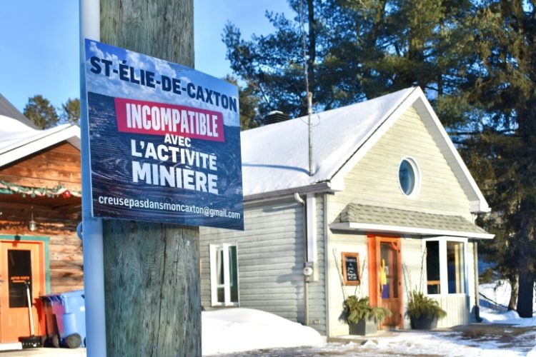 Residents of the Canadian town of Saint-Elie-de-Caxton are upset with an explosion in mining claims, including under their own homes. ©AFP