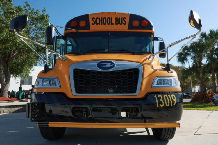 The Biden administration is pushing for large-scale expansion of electric vehicles, including in the nation's fleet of iconic yellow school buses. ©AFP