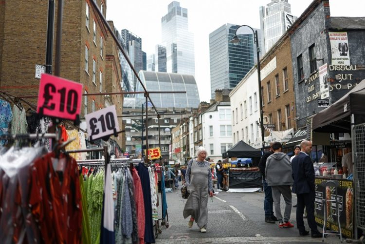 UK inflation reached 3.4 percent last month -- the lowest level since September 2021. ©AFP