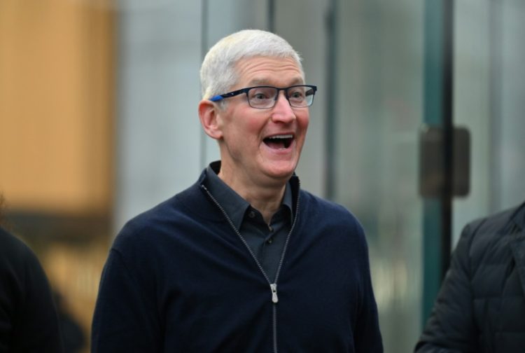 Tim Cook is in Shanghai for the opening of a new flagship store in the finance hub. ©AFP