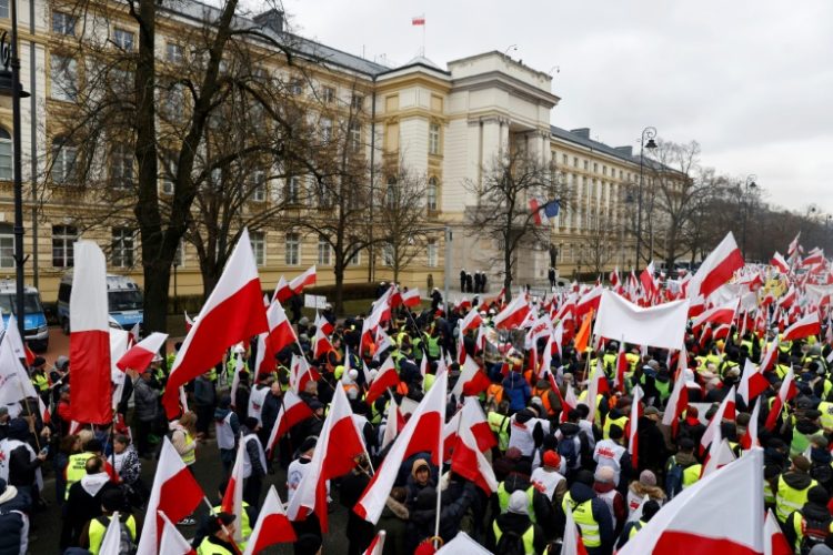 Farmers in Poland and elsewhere in the EU have been protesting against Ukrainian imports. ©AFP