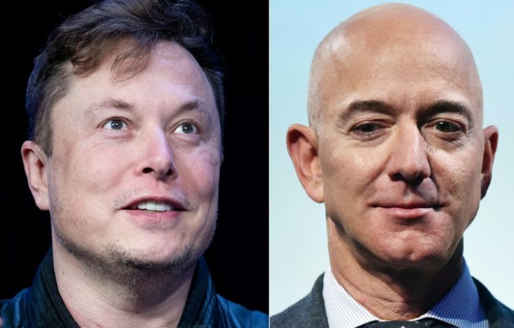 Jeff Bezos' net worth stands at $200 billion, according to the Bloomberg Billionaires Index, surpassing Elon Musk's $198 billion. ©AFP