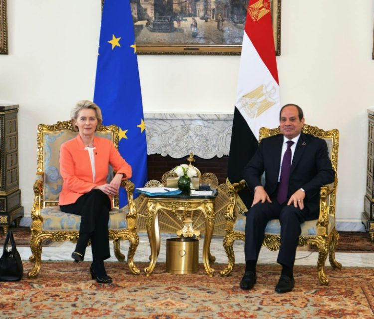 Egyptian President Abdel Fattah al-Sisi meets European Commission President Ursula von der Leyen in the capital Cairo. ©AFP