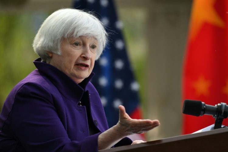 Yellen said she had 'difficult conversations about national security' with Chinese officials. ©AFP