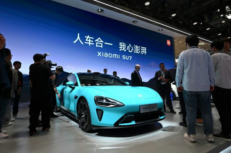 The Xiaomi SU7 model electric car was one of the highlights of the show. ©AFP