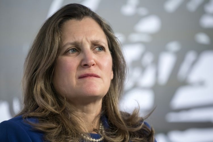 Canada's Finance Minister Chrystia Freeland has presented a new government budget to lawmakers. ©AFP