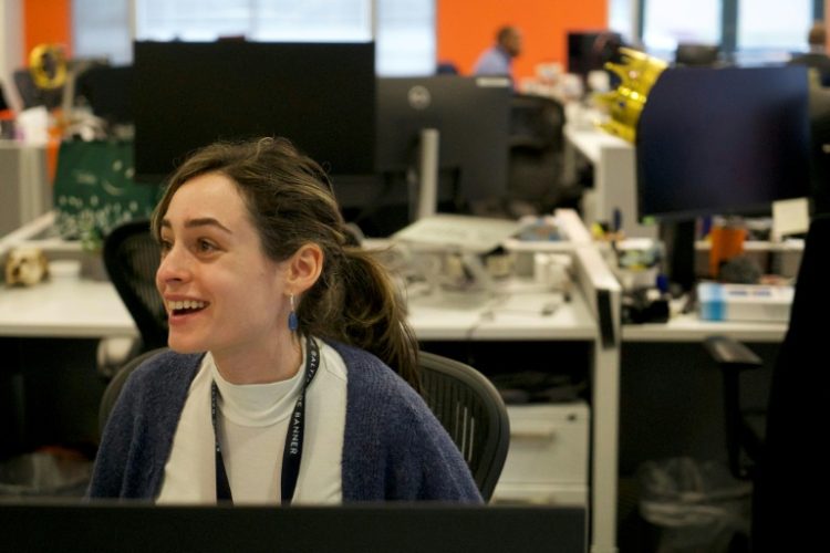 Matti Gellman, seen here inside the Baltimore Banner's newsroom, is launching her career as American journalism is in what experts have called a "perilous" state. ©AFP