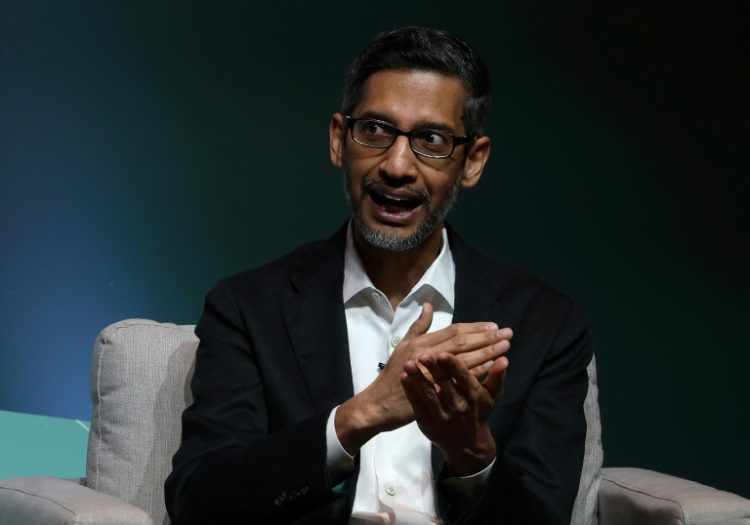 Google and Alphabet Inc. CEO Sundar Pichai says the company is well positioned for the artificial intelligence era with the technology woven into its platform and services. ©AFP