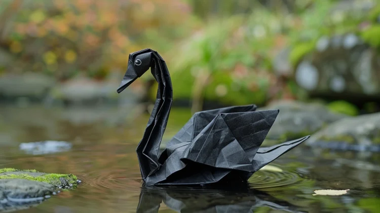 Origami Black Swan