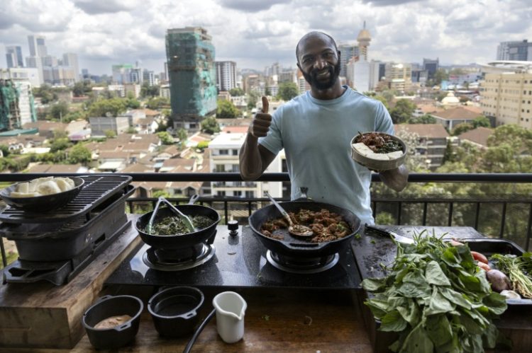 Dennis Ombachi's Nairobi balcony has become famous though his snappy cooking videos. ©AFP