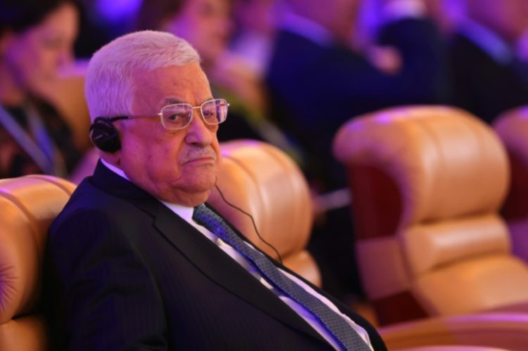 Palestinian president Mahmud Abbas at the World Economic Forum special meeting in Riyadh. ©AFP