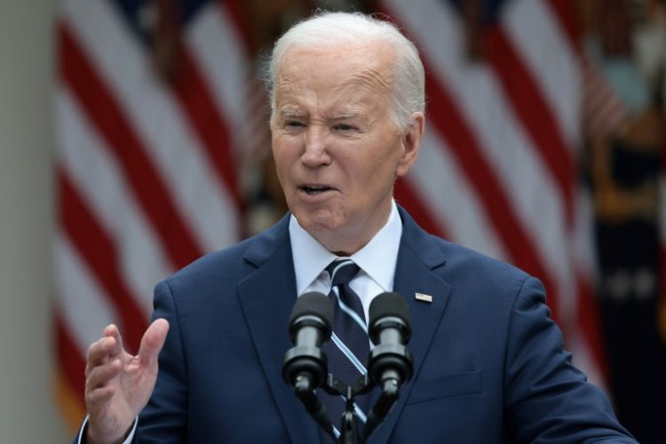 US President Joe Biden unveiled sharp tariff hikes on Chinese products like EVs and semiconductors. ©AFP