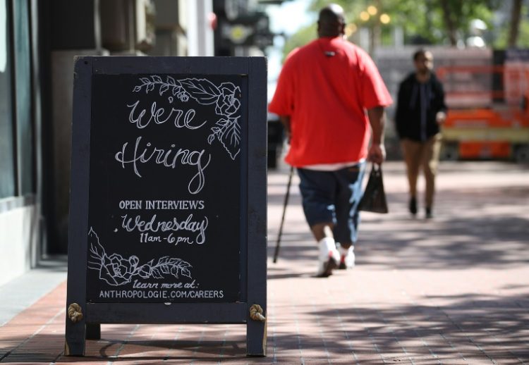 US private companies added 192,000 jobs in April, according to payroll firm ADP. This was down slightly from March but more than analysts expected.. ©AFP