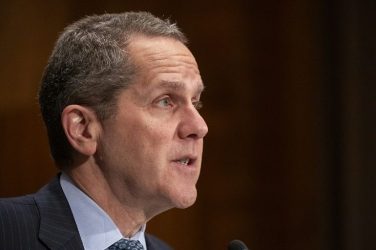 US Fed vice chair for supervision Michael Barr said the Fed would need to keep rates at their current restrictive levels for 'further time'. ©AFP