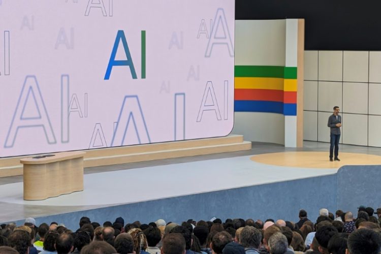 Google chief executive Sundar Pichai speaks during the tech titan’s annual I/O developers conference on May 14, 2024, in Mountain View, California. ©AFP