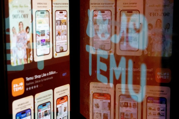 Chinese shopping app Temu has on average around 75 million monthly active users in the EU. ©AFP