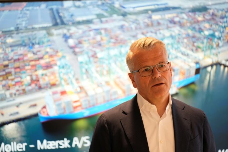 Maersk CEO Vincent Clerc said despite the net profit drop the Danish shipping giant saw higher demand and increased rates bolstering full year outlook. ©AFP