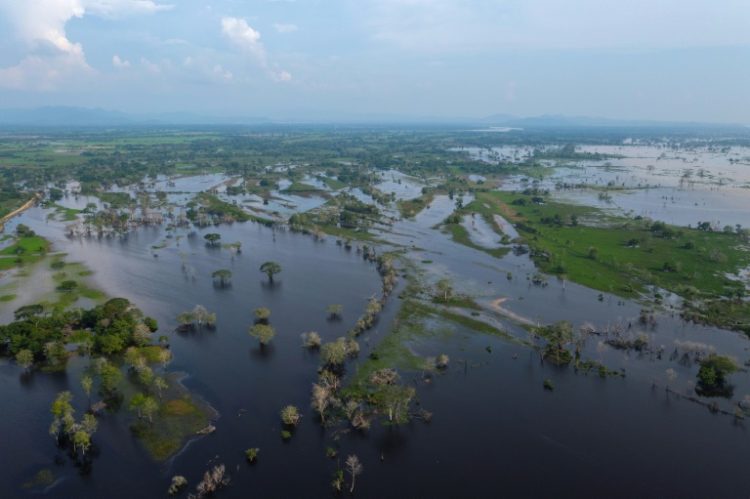 An aerial view of the flooding in the northern La Mojana region of Colombia. ©AFP