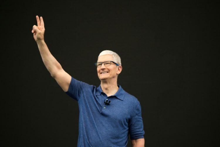 Tim Cook, Apple chief executive officer, speaks during Apple's annual Worldwide Developers Conference in Cupertino, California. ©AFP