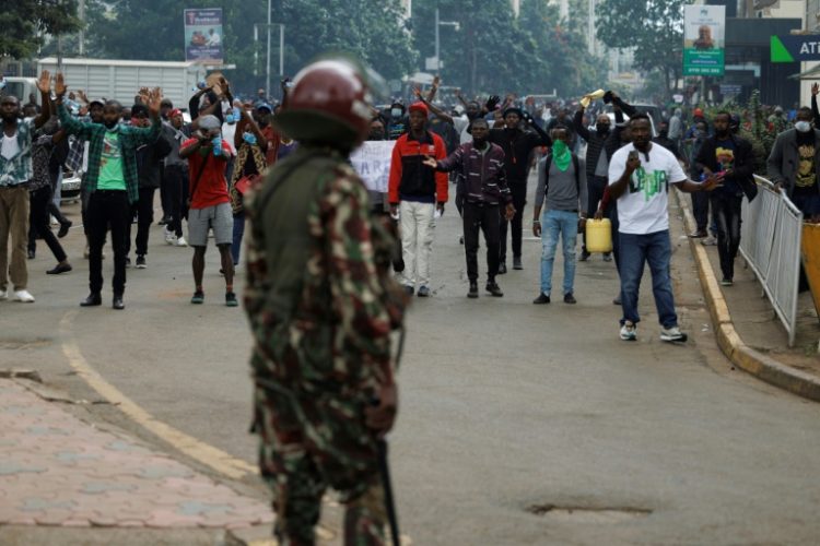 Thousands of mostly young protesters again took to the streets of Kenya to protest tax hikes. ©AFP