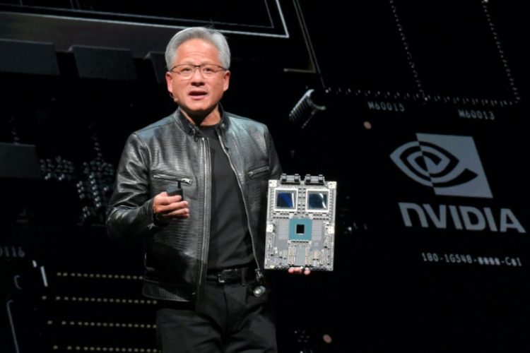 Nvidia's CEO Jensen Huang delivers his keystone speech ahead of Computex 2024 in Taipei on June 2, 2024. ©AFP