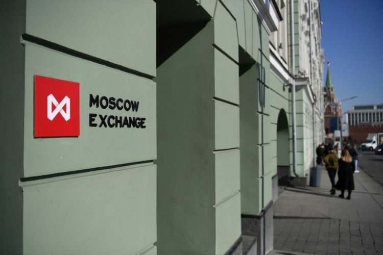 Washington sanctioned Moscow Exchange, Russia's main stock market and clearing house for foreign currency transactions, a major new financial punishment. ©AFP