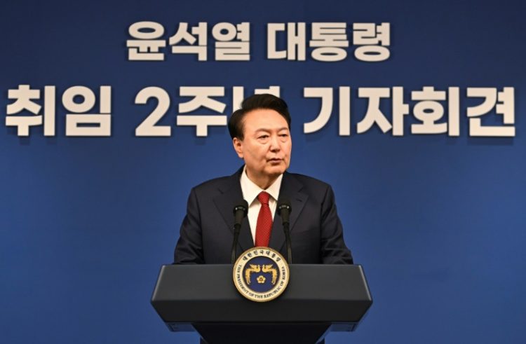 South Korean President Yoon Suk Yeol told AFP he sees opportunities for greater cooperation with African nations ahead of a summit in Seoul on Tuesday. ©AFP