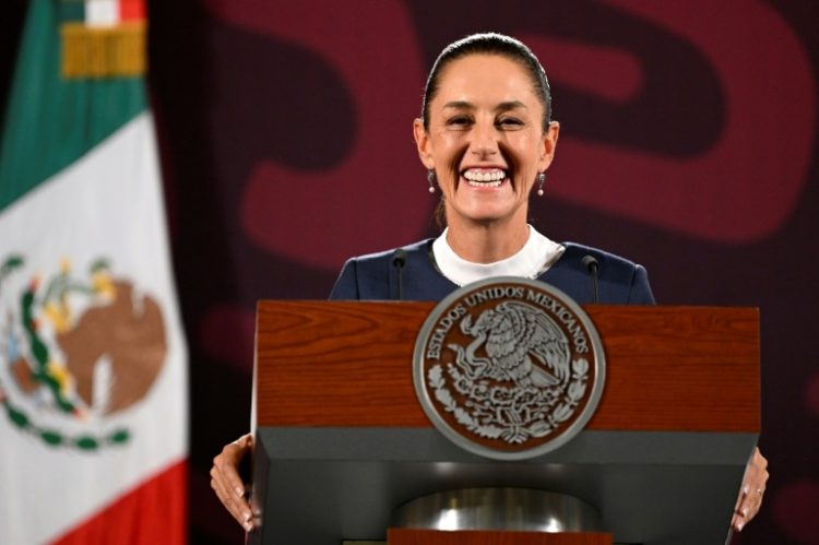 Mexico's president-elect Claudia Sheinbaum smiles during a press conference. ©AFP