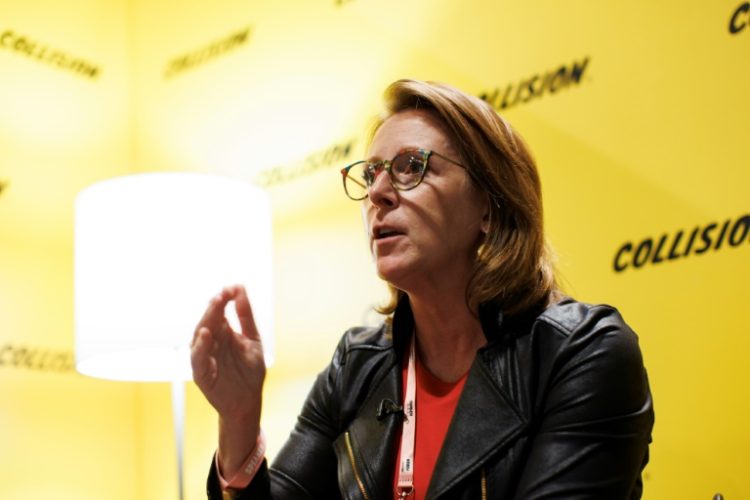 Marnie Wilking, the chief information security officer of Booking.com is photographed during an interview at Collision 2024 in Torontoon June 18, 2024 . ©AFP