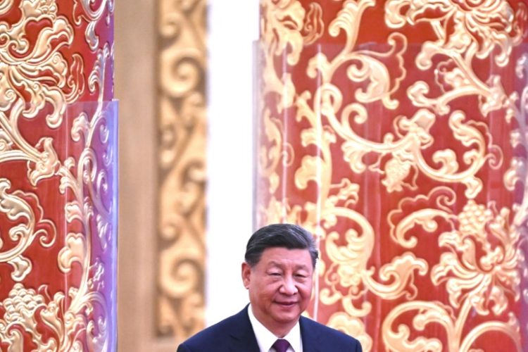 Chinese President Xi Jinping arrives for a ceremony in Beijing marking the 70th anniversary of the Five Principles of Peaceful Coexistence . ©AFP