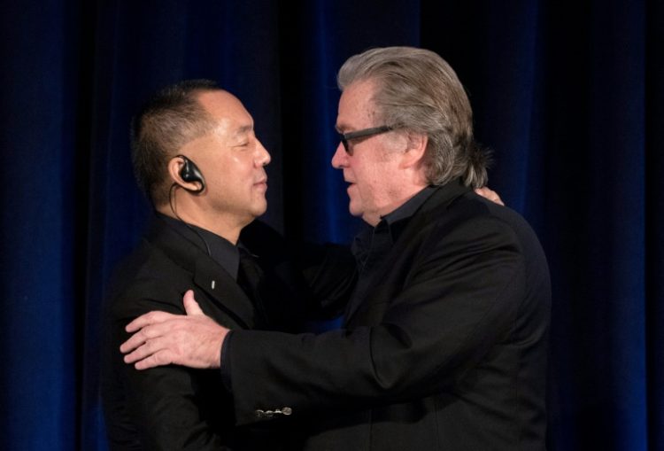 Guo presented himself as a fierce critic of the Chinese Communist Party and a fervent defender of democracy, while maintaining links with US right-wing figure Steve Bannon. ©AFP