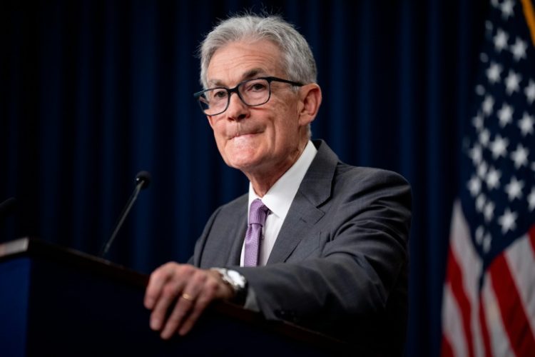 Federal Reserve Chairman Jerome Powell takes a question from a reporter at a news conference following a Federal Open Market Committee meeting on July 31, 2024 in Washington, DC. ©AFP