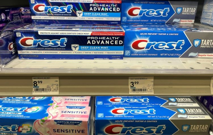 Solid sales in the United States and Europe helped offset weakness in China for Procter & Gamble, which owns Crest and other major consumer brands . ©AFP