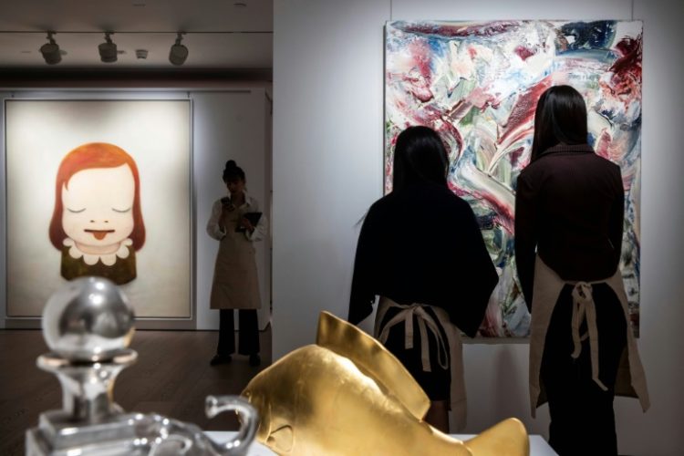 Art is displayed at a new, two-storey Sotheby's space in Hong Kong, where three of the world's top auction houses are pushing to expand. ©AFP