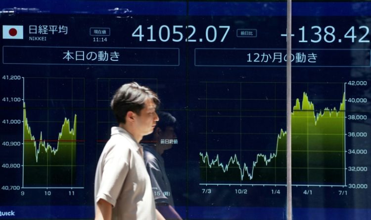 Asian markets were mixed on Monday, while the euro slipped after snap French elections. ©AFP