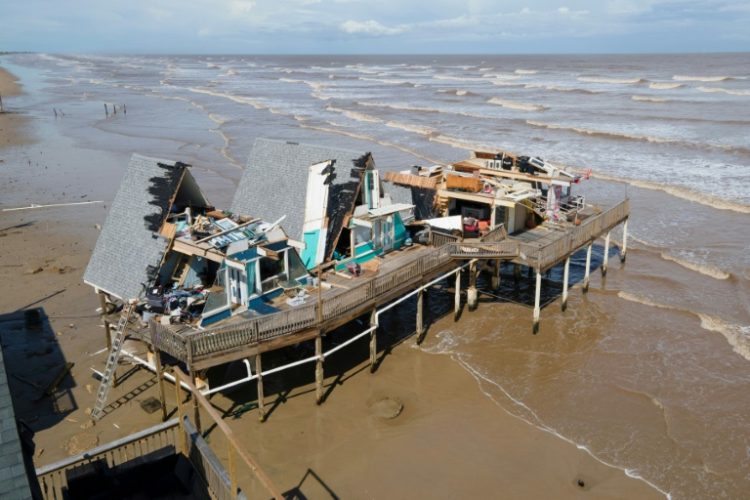 Homes devastated by Hurricane Beryl, just the latest extreme weather event to boost oil prices. ©AFP