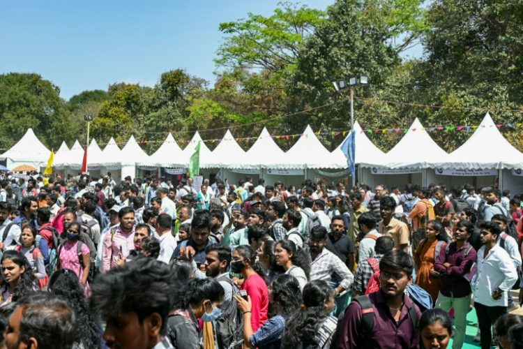 Job seekers attend walk-in-interviews at job in Bengaluru. India has struggled to create enough well-paying jobs for the world's most populous country. ©AFP