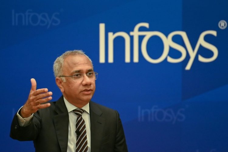 Infosys chief executive Salil Parekh reported a 7.1 percent on-year rise in net profit for the June quarter. ©AFP