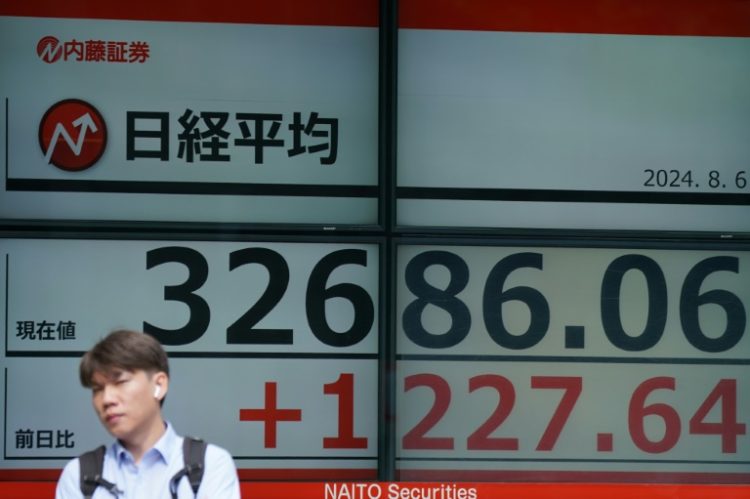 Tokyo stocks came roaring back Tuesday after a historic selloff the day before. ©AFP