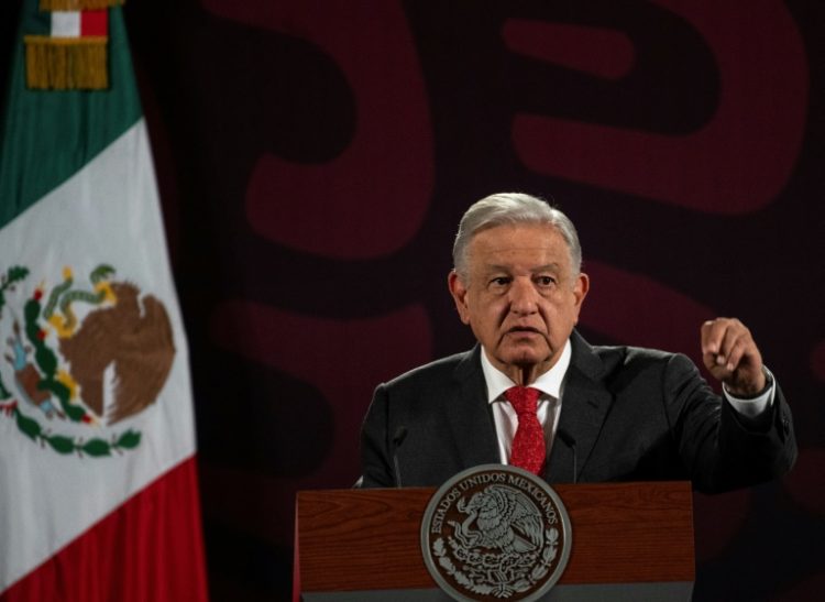 Mexican President Andres Manuel Lopez Obrador speaks during his daily news conference. ©AFP