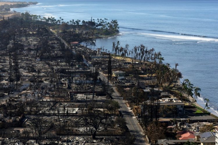 Wildfires that devastated the Hawaiian island of Maui a year ago moved so quickly some people plunged into the ocean to survive. ©AFP