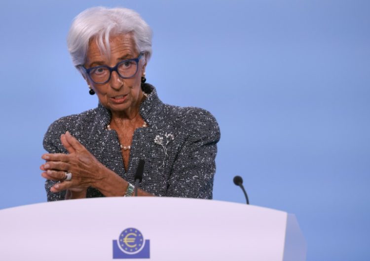 European Central Bank president Christine Lagarde said the ECB will be 'data dependent' on rate decisions. ©AFP