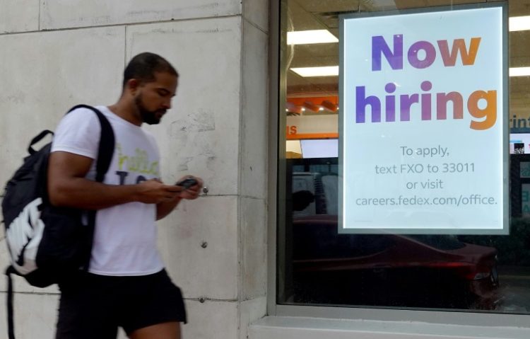 Weak US jobs data for August fanned fresh worries about a recession in the world's number-one economy. ©AFP