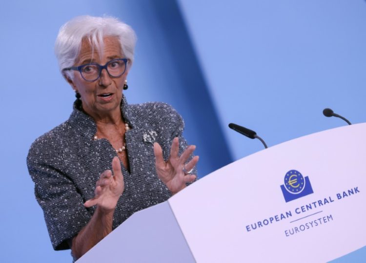 European Central Bank (ECB) President Christine Lagarde declined to commit to a rate cut path, saying policymakers would be guided by economic data. ©AFP