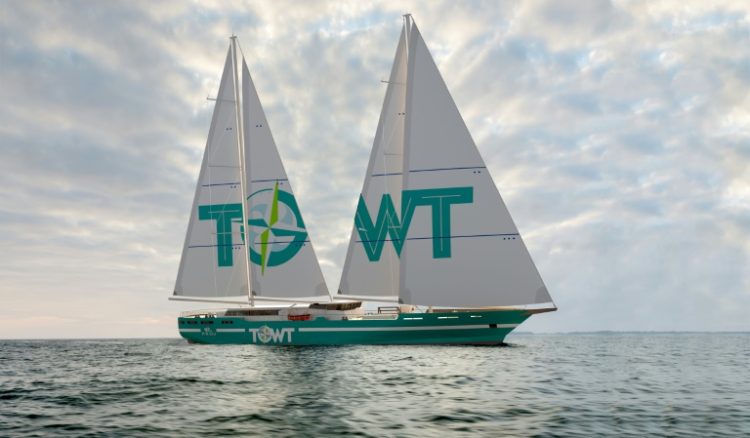 A 3D view of a prototype of the first cargo sailboat operated by TOWT. ©AFP